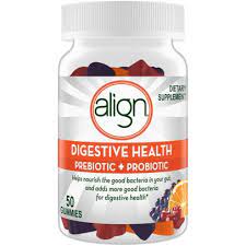 Align Digestive Health Prebiotic + Probiotic Supplement Gummies - Natural Fruit, 50 ct