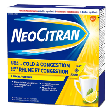 NeoCitran Extra Strength Cold & Congestion Day, 10 Pouches