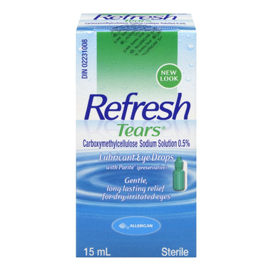 Refresh Tears 15mL lubricant eye drops for dry and irritated eyes