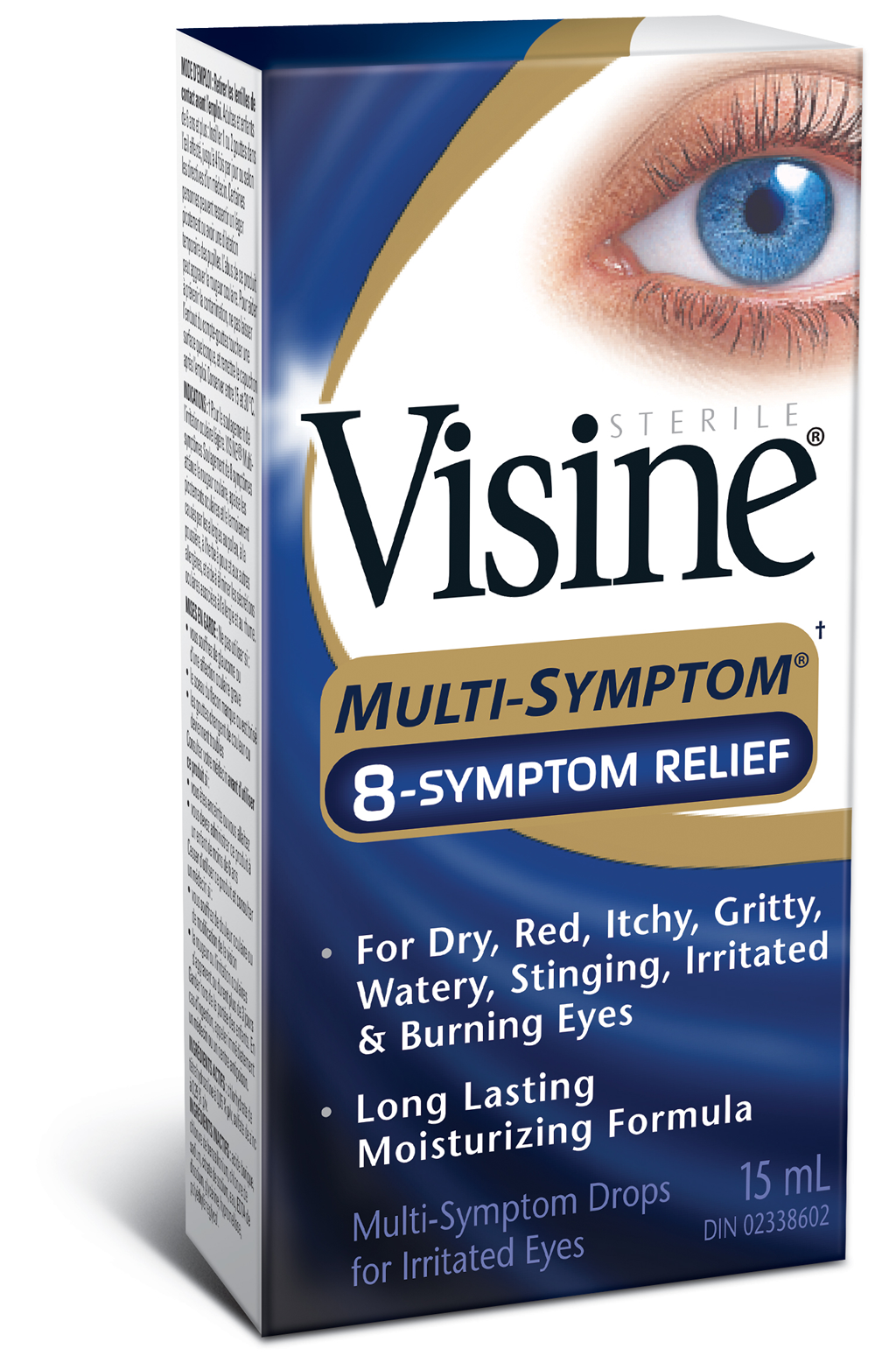 Visine Multi-Symptom Eye Drops 15mL for dry, red, itchy, watery and irritated eyes