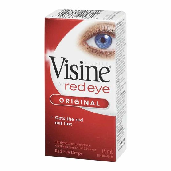Visine Original Red Eye Drops 15mL for fast relief from redness