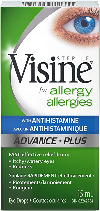 VISINE Advance with Antihistamine Allergy Eye Drops, 15 mL