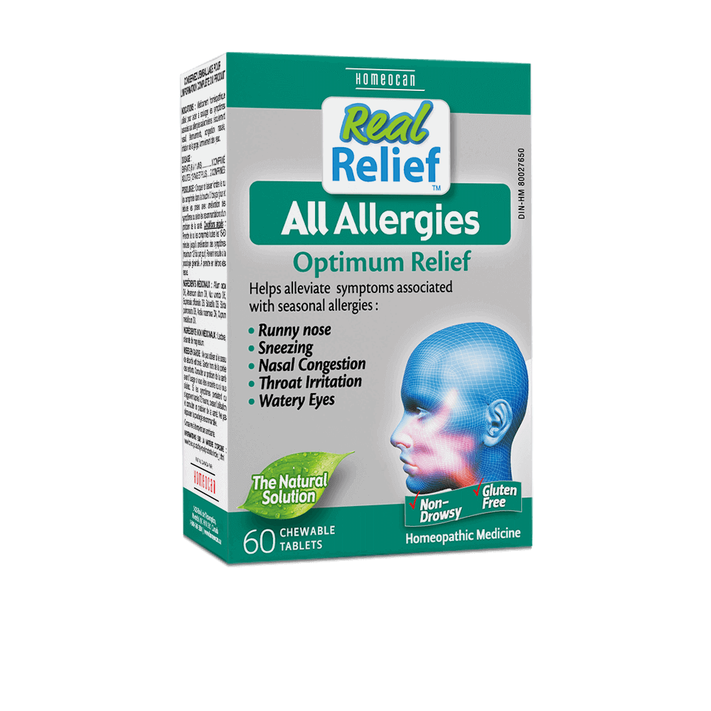 Real Relief all allergies chewable tablets for seasonal allergy symptoms, 60 tablets