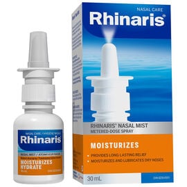 Rhinaris nasal mist metered-dose spray moisturizes and hydrates dry nose, 30 mL