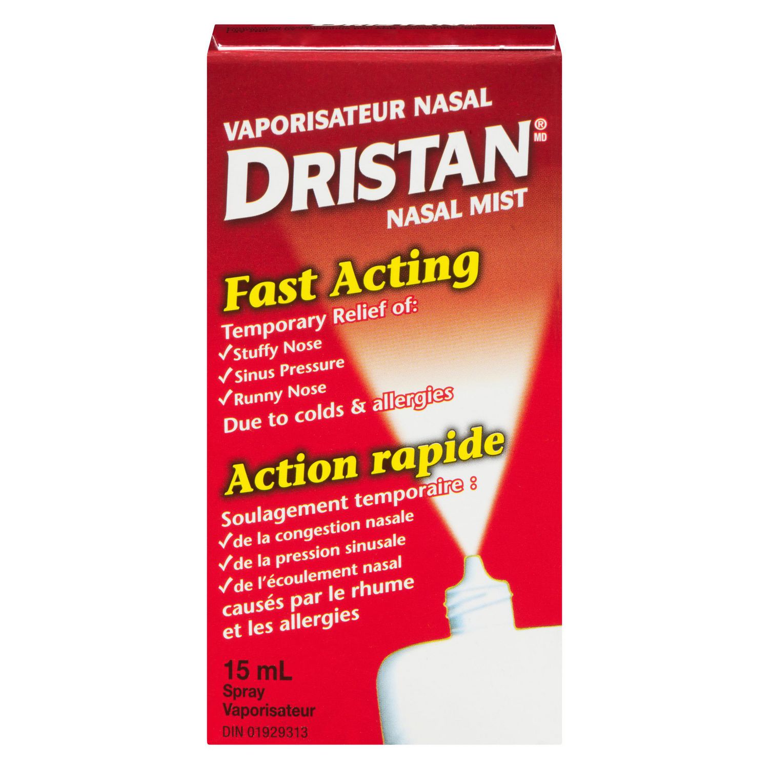 Dristan nasal mist fast-acting relief for stuffy nose, sinus pressure, runny nose, 15 mL