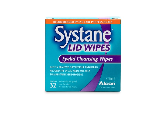 Systane eyelid cleansing wipes, removes residue and debris, 32 sterile wipes