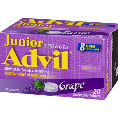 Advil Junior Chewable Tablets Grape, 20  Tablets