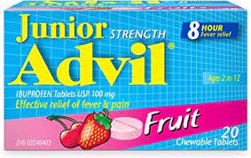 Advil Junior Chewable Tablets Fruit, 20 Tablets