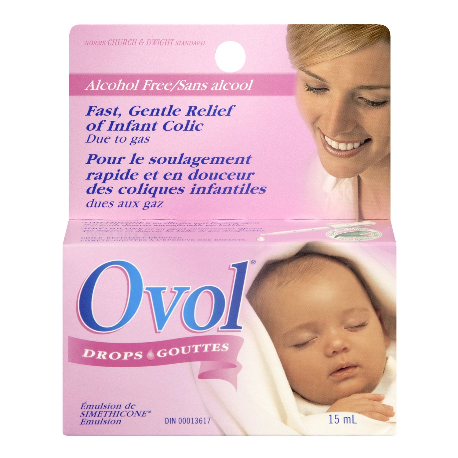 Ovol drops alcohol-free simethicone emulsion for infant colic relief, 15 mL