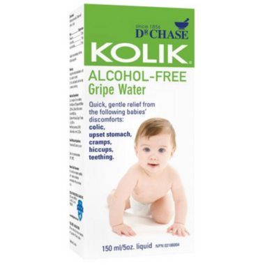 Kolik alcohol-free gripe water for babies colic, cramps, hiccups, teething, 150 mL