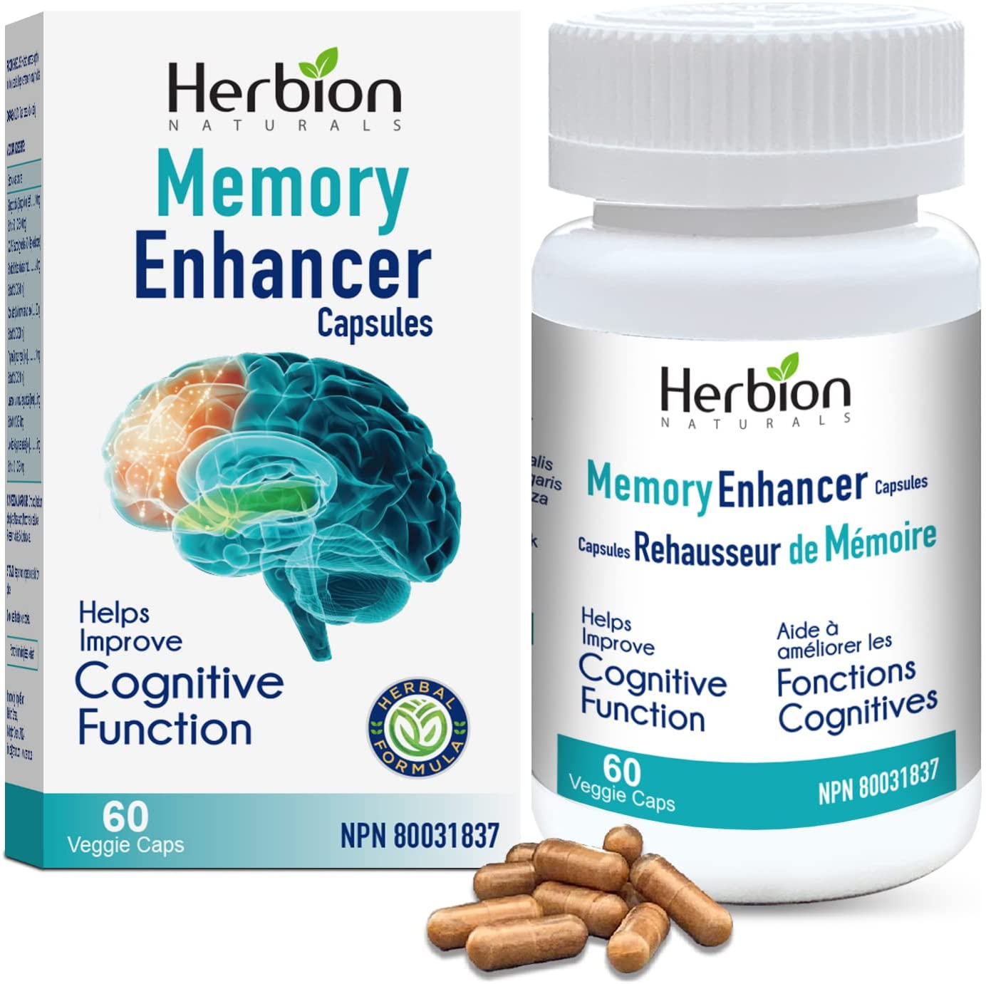 Herbion Memory Enhancer capsules 60 veggie caps for cognitive function