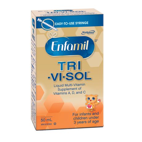 Enfamil Tri-Vi-Sol liquid multivitamin, 50 mL, with vitamins A, D, C, for infants under 3 years