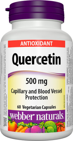 Webber Naturals Quercetin 500 mg, 60 vegetarian capsules, antioxidant for capillary and vessel protection