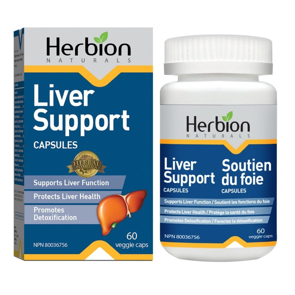 Herbion Naturals Liver Support, 60 veggie capsules, supports liver function and detoxification