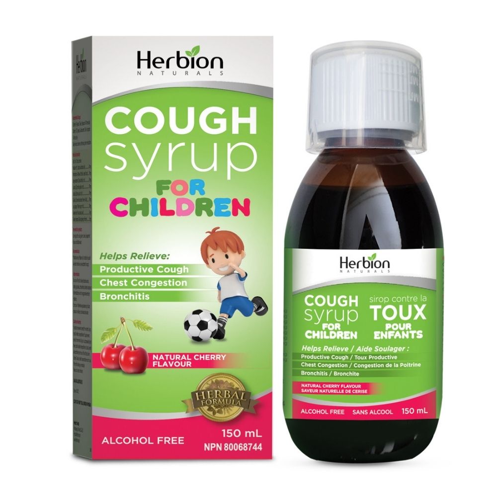 Herbion Naturals cough syrup for children, natural cherry flavour, 150 ml, alcohol free