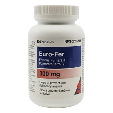 Ferrous fumarate capsules to prevent iron deficiency anemia, 500 count