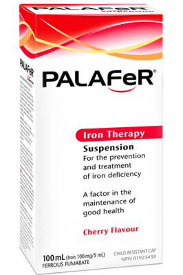 Cherry flavored iron suspension for iron deficiency, 100mL