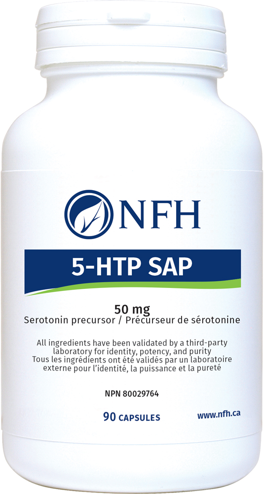NFH 5-HTP SAP 50 mg serotonin precursor 90 capsules bottle