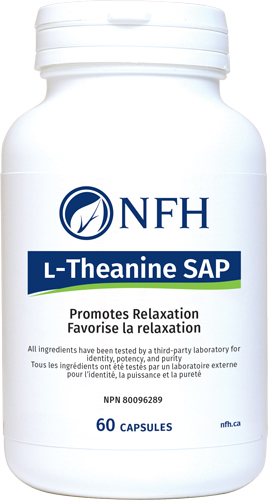 NFH L-Theanine SAP 60 capsules promotes relaxation bottle