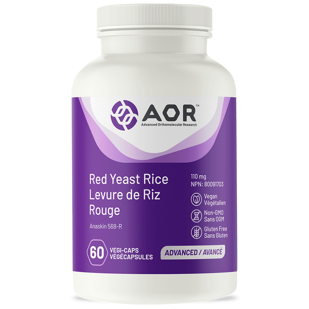 AOR Red Yeast Rice vegan non-GMO capsules bottle