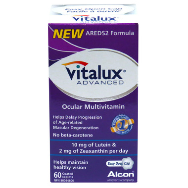 Vitalux Advanced AREDS2 formula 60 caplets for eye health and macular degeneration support