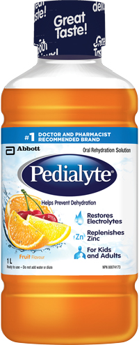 Pedialyte 1L fruit flavour oral rehydration solution for kids and adults