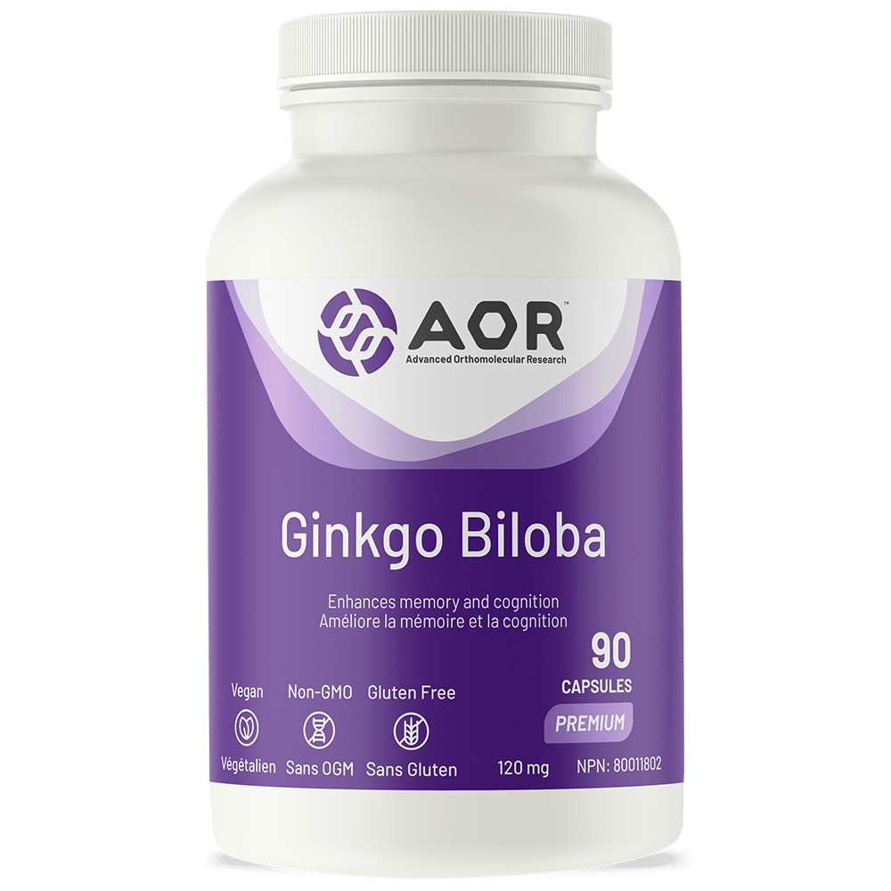 AOR Ginkgo Biloba 90 capsules 120mg for memory and cognition support
