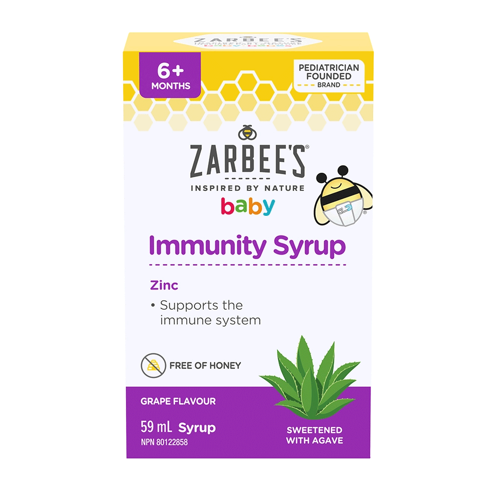 Zarbee’s baby immunity syrup 59ml grape flavour with zinc for 6+ months