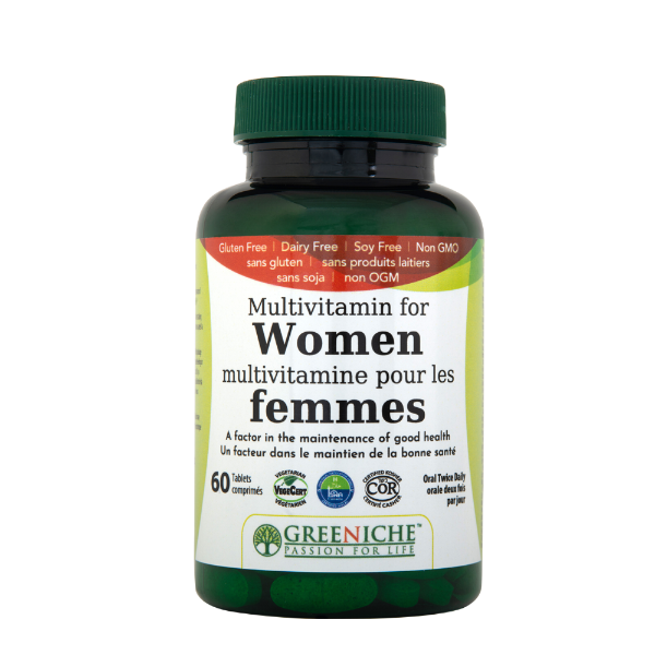 Greeniche multivitamin for women 60 tablets, gluten free, non-GMO