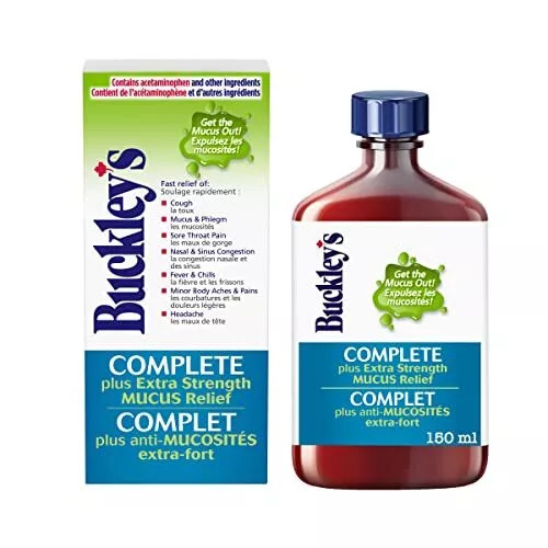 Buckley’s cough and mucus relief syrup bottle and box 150ml