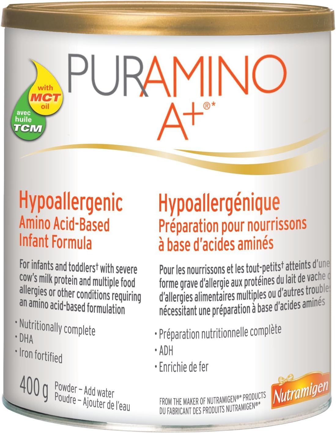 PurAmino A+ hypoallergénique préparation pour nourrissons à base d’acides aminés avec DHA et fer