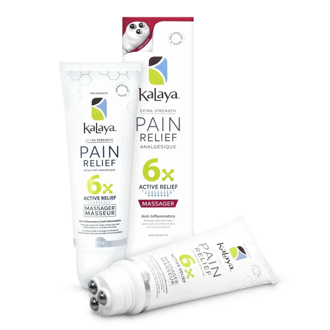 Kalaya extra strength pain relief cream with built-in massager for anti-inflammatory relief