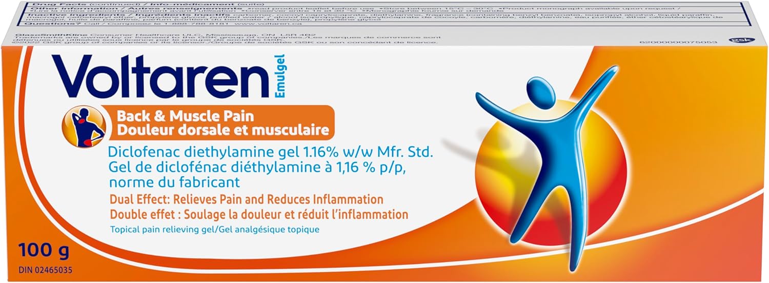 Voltaren Emulgel 100g pack for back and muscle pain relief