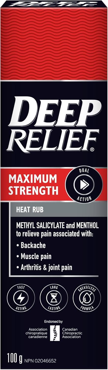 Deep Relief 100 g heat rub for backache, muscle pain, arthritis and joint pain