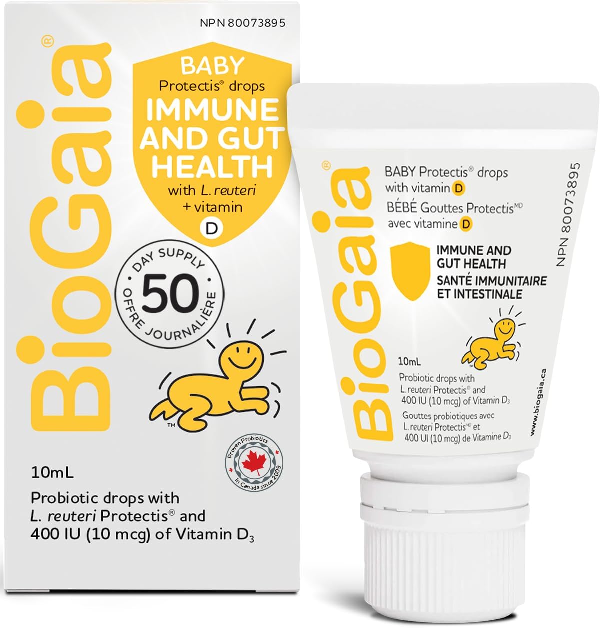 BioGaia probiotic drops for infant immune and gut health, 10mL with vitamin D