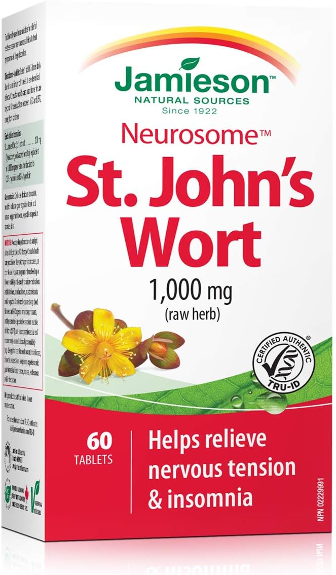 Box of Jamieson St. John’s Wort for tension and insomnia relief