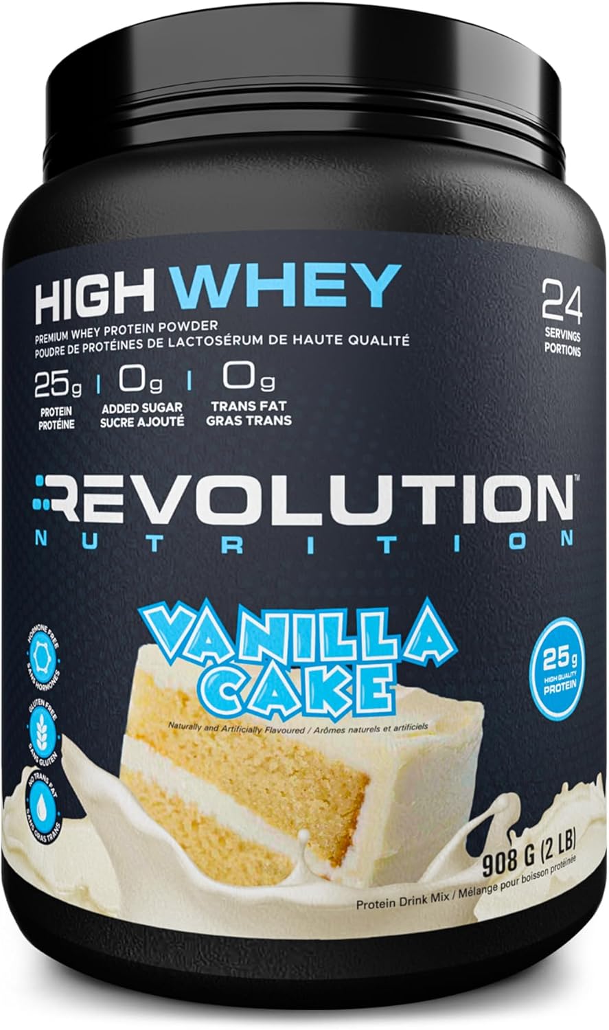 Revolution Nutrition High Whey Protein Powder,Vanilla Cake, 2 Pound 908 g
