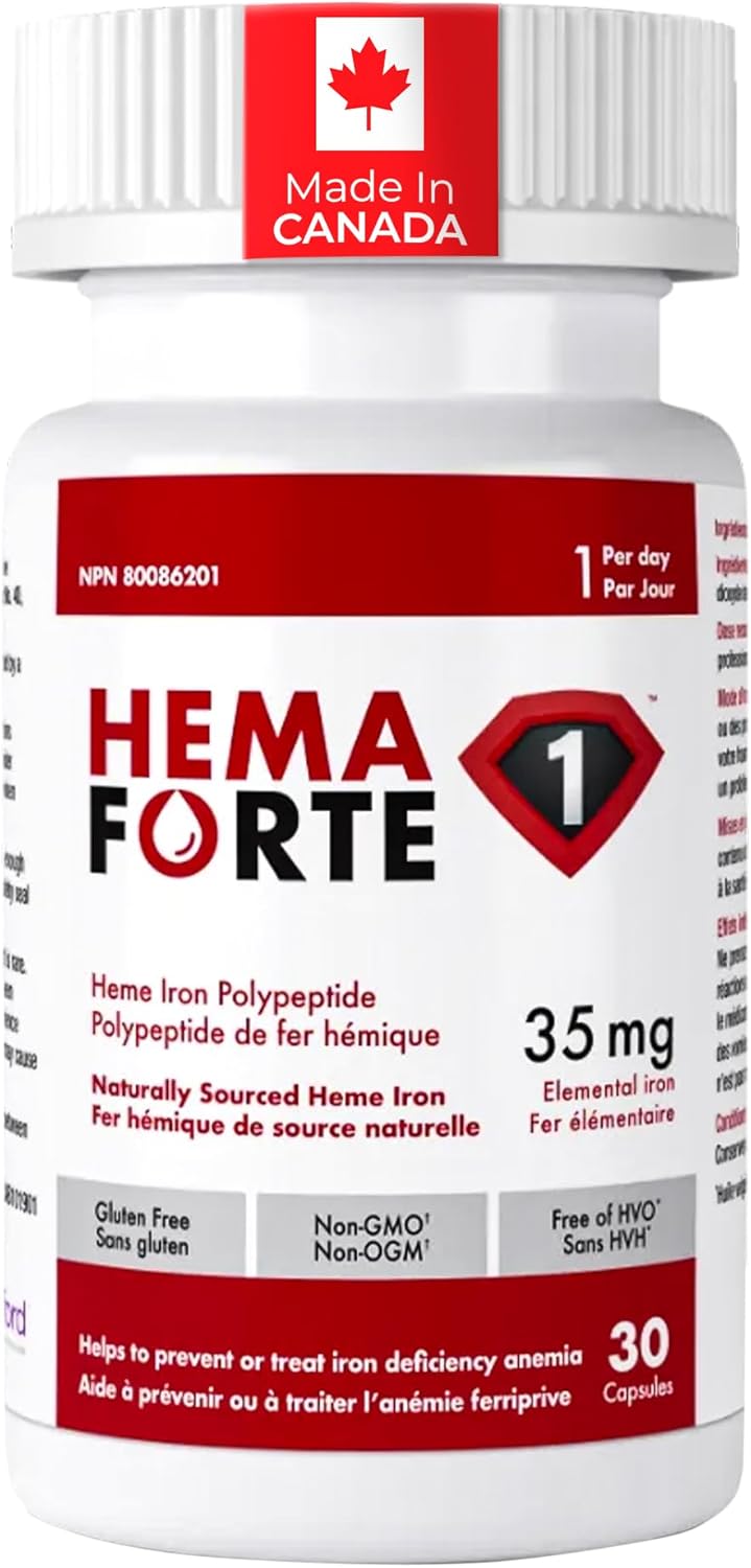 HEMAFORTE FE heme iron supplement capsules